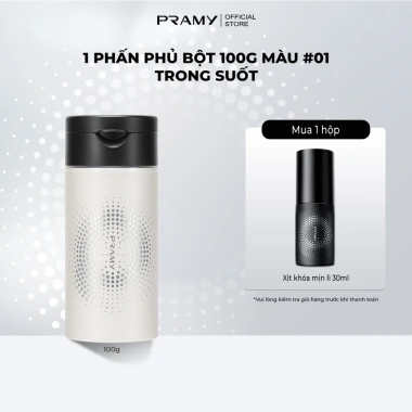 Phấn phủ bột kiềm dầu PRAMY 100g - Dung tích lớn, mềm mịn, mỏng nhẹ, giá ưu đãi 449k