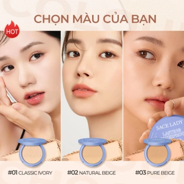 Phấn Phủ Kiềm Dầu SACE LADY 10g Lâu Trôi, Kháng Nước, 3 Màu - Giá 139k 6