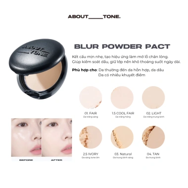 Phấn Phủ Nén ABOUT TONE Blur Powder Kiềm Dầu Lâu Trôi - Giá 135k (Giảm 17%) 2