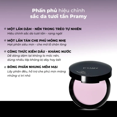 Phấn Phủ Nén PRAMY Sheer Velvet Mist 8G - Hiệu Chỉnh Sắc Da Tươi Tắn Nhung Mịn 5