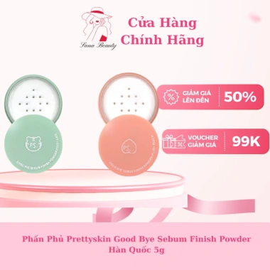 Phấn Phủ Prettyskin Good Bye Sebum Finish Powder Hàn Quốc 5g Kiểm Soát Dầu Nhờn Da Mịn Màng Giá Chỉ 170.000₫