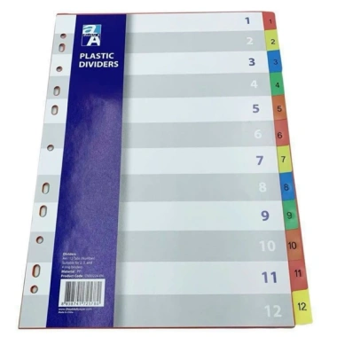 Phân trang nhựa A4 10 số, 12 số, 24 chữ cái, 31 số - Giá ưu đãi 18.000đ 4