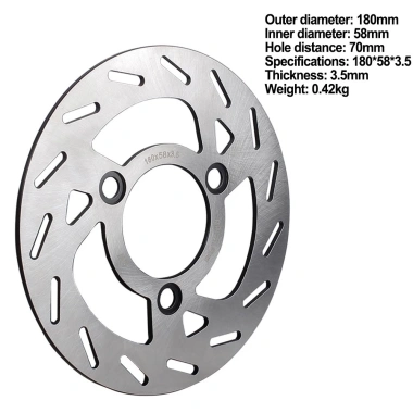 Phanh đĩa 180mm 3 lỗ cho xe tay ga và ebike, tương thích GY6 DR20, bám phanh mạnh 6
