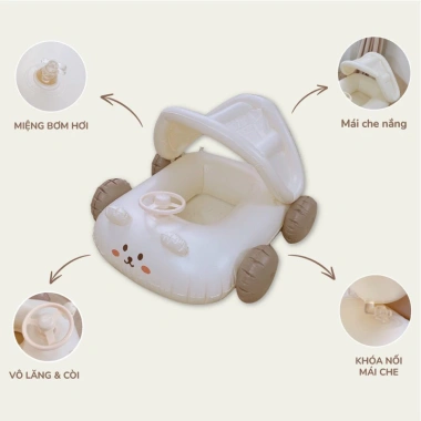 Phao bơi bé mái che ô tô, phao xỏ chân tay cầm vô lăng an toàn - Giá 210k