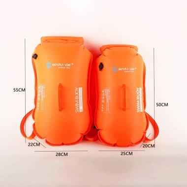 Phao bơi bơm hơi đôi tháo rời, lưu trữ túi khí, dùng cho chèo thuyền, kayaking, ống thở