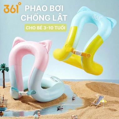 Phao bơi cho bé chống lật 361° dày dặn, an toàn, phù hợp 3-10 tuổi - giảm giá 20%