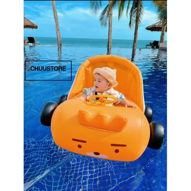 Phao bơi cho bé có mái che, chống lật, hình ô tô đáng yêu - Tập bơi an toàn, giảm giá 255k