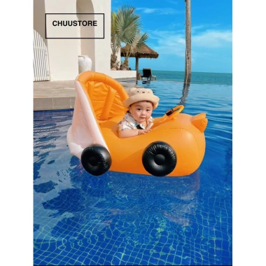 Phao bơi cho bé có mái che, chống lật, hình ô tô đáng yêu - Tập bơi an toàn, giảm giá 255k