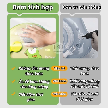 Phao Bơi Chống Lật Bé 0-6 Tuổi - Quai Bảo Vệ An Toàn, Tự Động Bơm, Giá 60k 4