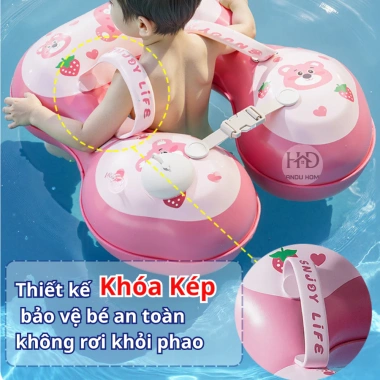 Phao Bơi Chống Lật Bé 0-6 Tuổi - Quai Bảo Vệ An Toàn, Tự Động Bơm, Giá 60k 9
