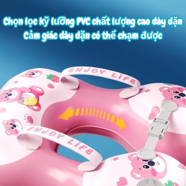 Phao bơi chống lật gấp gọn tự bơm hơi, mô hình hoạt hình cho trẻ dưới 3 tuổi - 135k