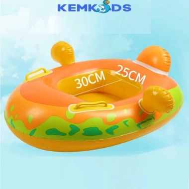Phao bơi chống lật KEMKIDS 1-5 tuổi, mái che họa tiết ngộ nghĩnh - Giá 135.000₫