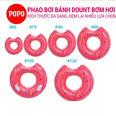 Phao bơi Donut POPO: Hình bánh ngộ nghĩnh, phù hợp bể bơi, biển, người lớn và trẻ em, giảm giá 69.000₫ 5