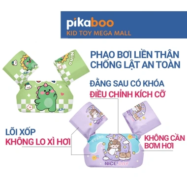 Phao bơi liền thân Pikaboo cho bé – Chất liệu, in hình sắc nét, bền, giảm 159k