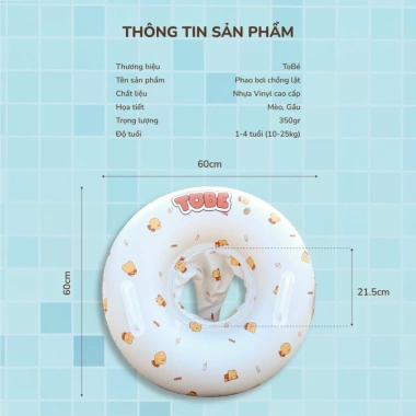 Phao bơi ngồi chống lật an toàn cho bé – Du lịch tiện lợi, giá ưu đãi 118.800₫