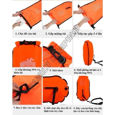 Phao bơi sông biển MARJAQE 28L - Túi khô đa năng, siêu nhẹ, giảm giá 282.000đ 6