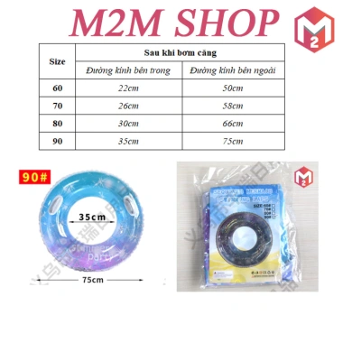 Phao bơi tròn hình cầu màu cầu vồng nhũ lấp lánh PVC cho bé và người lớn - Giá chỉ 63.500₫