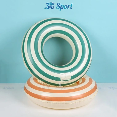 Phao bơi tròn họa tiết sọc Retro PVC dày dặn - Size lớn nhỏ, giá chỉ 47.000₫