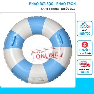 Phao Bơi Tròn & Sọc Hồng-Xanh Dày Đủ Size - Giá Ưu Đãi 70.000₫ (Giá Gốc 90.300₫)
