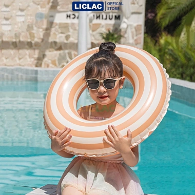 Phao bơi tròn Sọc Retro PVC dày dặn, tay cầm tiện lợi, đủ size trẻ em và người lớn 47k