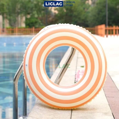 Phao bơi tròn Sọc Retro PVC dày dặn, tay cầm tiện lợi, đủ size trẻ em và người lớn 47k