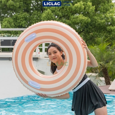 Phao bơi tròn Sọc Retro PVC dày dặn, tay cầm tiện lợi, đủ size trẻ em và người lớn 47k