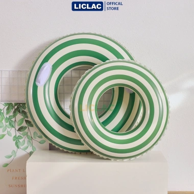 Phao bơi tròn Sọc Retro PVC dày dặn, tay cầm tiện lợi, đủ size trẻ em và người lớn 47k