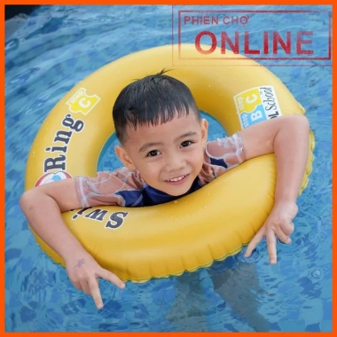 Phao Bơi Tròn SWING RING Màu Vàng - Dành cho Bé & Người Lớn, Giá 20.000đ