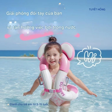 Phao bơi vòng tròn chống lật tự bơm dễ dàng cho bé 3-15 tuổi, giảm giá 132.000 đồng