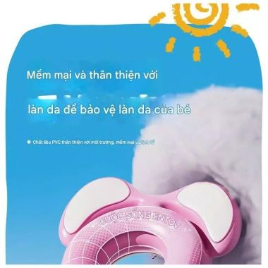 Phao bơi vòng tròn chống lật tự bơm dễ dàng cho bé 3-15 tuổi, giảm giá 132.000 đồng