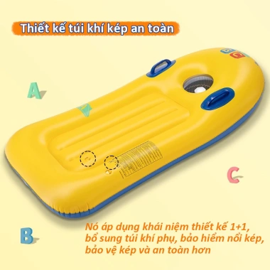 Phao Ván Lướt Sóng Trẻ Em Bơm Hơi Dày, Tay Cầm Chắc, An Toàn, Giường Nổi - Giá 54.022₫ 2