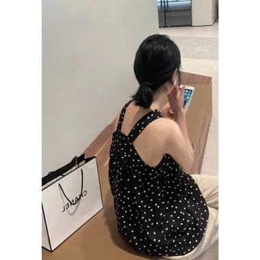 Pháp Dây Cổ Không Tay Hai Tay Chấm Bi Nữ Xuân 2.024 - Phong Cách Mới, Giá Ưu Đãi 9