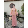 Pháp phục đi chùa nữ tằm ánh kim và quần lụa ngọc trai sang trọng, giảm giá 399k 6