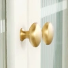 Pháp Tay Nắm Đồng Sang Trọng Vàng 1 Lỗ - Dễ Lắp Đặt cho Tủ Đèn Cửa và Ngăn Kéo 25.8.6