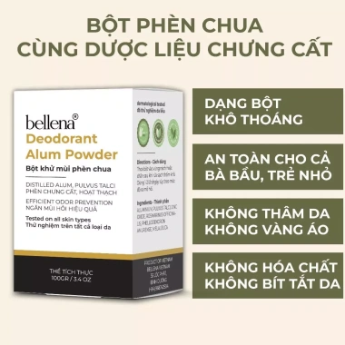 Phèn chua Bellena PC1 100gr - Bột khử mùi hôi nách chưng cất, giảm giá 79.000₫