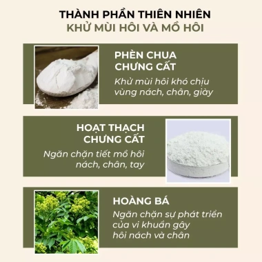 Phèn chua Bellena PC1 100gr - Bột khử mùi hôi nách chưng cất, giảm giá 79.000₫