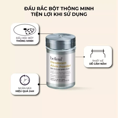 Phèn chua Bellena PC1 100gr - Bột khử mùi hôi nách chưng cất, giảm giá 79.000₫
