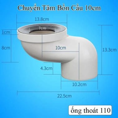 Phễu chỉnh lệch tâm bồn cầu 10cm - Dày, chống hôi, giảm giá 18% chỉ 46.080₫