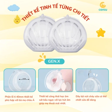 Phễu Hứng Sữa Coniu Silicone Cao Cấp - Dùng Khi Nằm, Hộp 2 Cái, 199.000₫