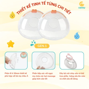 Phễu Hứng Sữa Coniu Silicone Cao Cấp - Dùng Khi Nằm, Hộp 2 Cái, 199.000₫ 6 Phễu Hứng Sữa Coniu Silicone Cao Cấp - Dùng Khi Nằm, Hộp 2 Cái, 199.000₫ 6