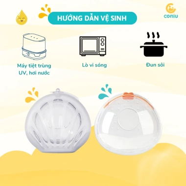 Phễu Hứng Sữa Silicone Coniu Mềm Mại - Nút Đậy Chống Tràn, Dây Đeo An Toàn (2 Cái) - Giá 140k