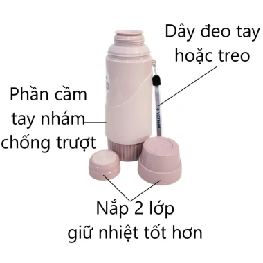 Phích bình thủy 450ml nhựa Việt Nhật - Ruột thủy tinh giữ nhiệt nóng lạnh giảm giá 7