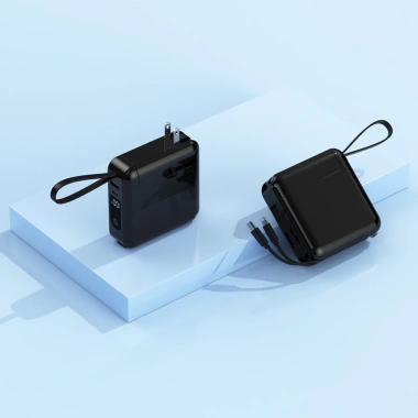 Phích cắm AC đa năng, cắm tường di động, sạc nhanh 22.5W, dây tự động, ngân hàng điện du lịch 10
