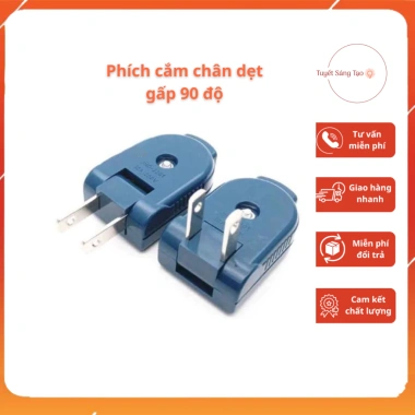Phích Cắm Chân Dẹt Gấp 90 Độ Lõi Đồng Nguyên 10A - Độ Bền Cao, Giá 23.750 VND