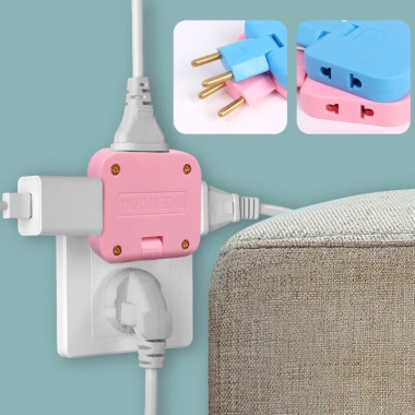 Phích cắm chuyển đổi 1 to 3 châu Âu bộ nguồn cho văn phòng nhà giảm giá 3