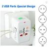 Phích cắm chuyển đổi AC du lịch AU UK US EU + USB, bộ sạc điện quốc tế trắng 150k 2