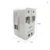Phích cắm chuyển đổi AC du lịch AU UK US EU + USB, bộ sạc điện quốc tế trắng 150k 5