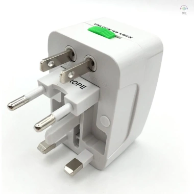 Phích cắm chuyển đổi AC du lịch AU UK US EU + USB, bộ sạc điện quốc tế trắng 150k 7