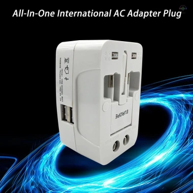 Phích cắm chuyển đổi AC du lịch AU UK US EU + USB, bộ sạc điện quốc tế trắng 150k 8