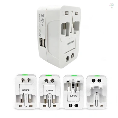Phích cắm chuyển đổi AC du lịch AU UK US EU + USB, bộ sạc điện quốc tế trắng 150k 10